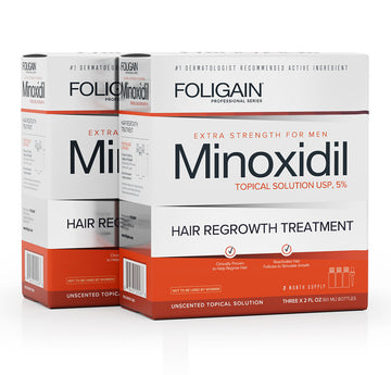 2盒FOLIGAIN男用米諾地爾5%外用溶液。